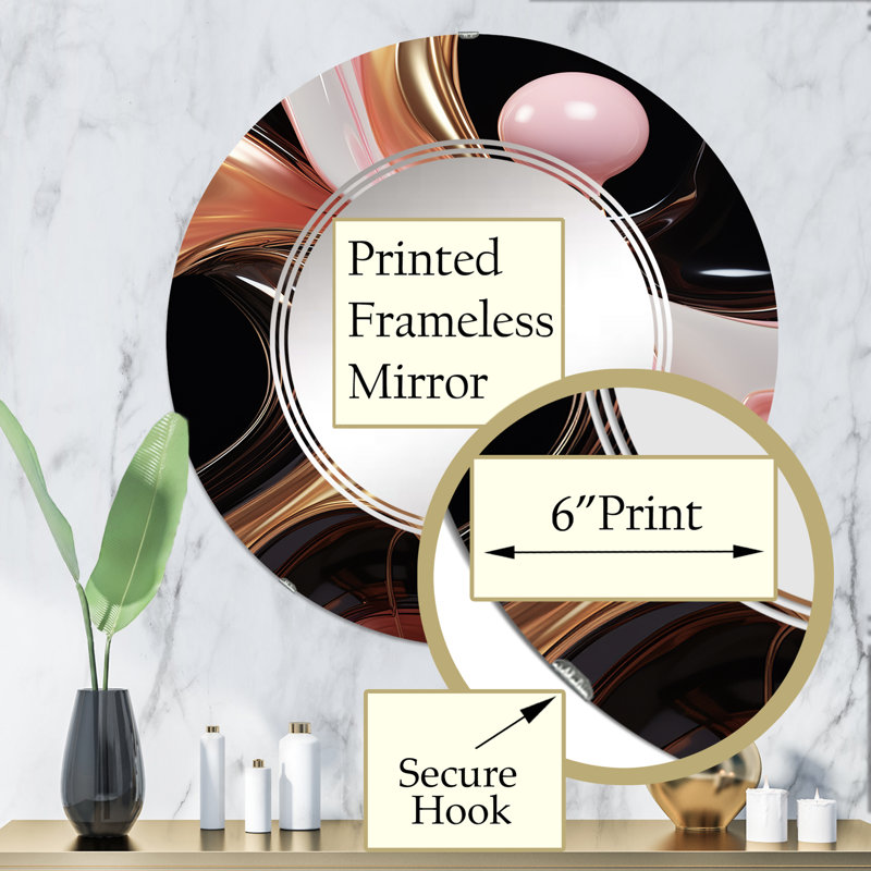Ogdensburg - Miroir mural moderne rond, 32 po x 32 po