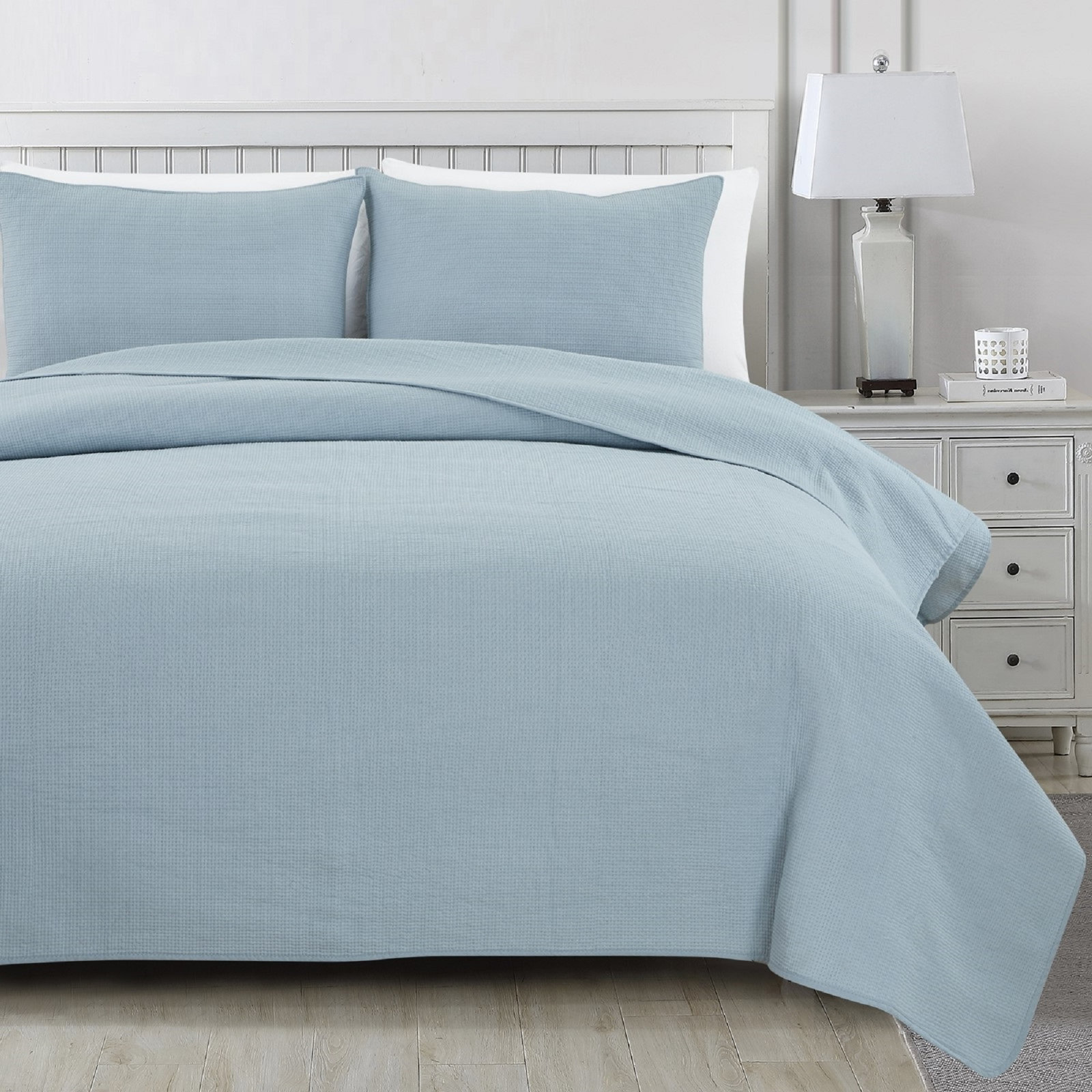 Sedna Cotton Quilt Set, Twin Quilt + 1 Twin Sham, White