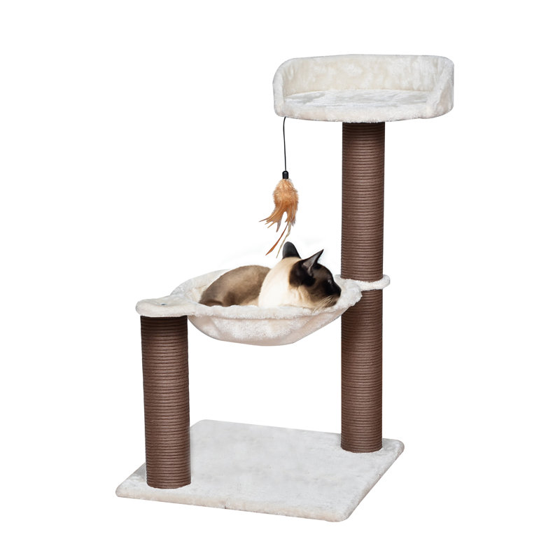 Arbre à chat 28 po avec hamac et plume Catry, Beige