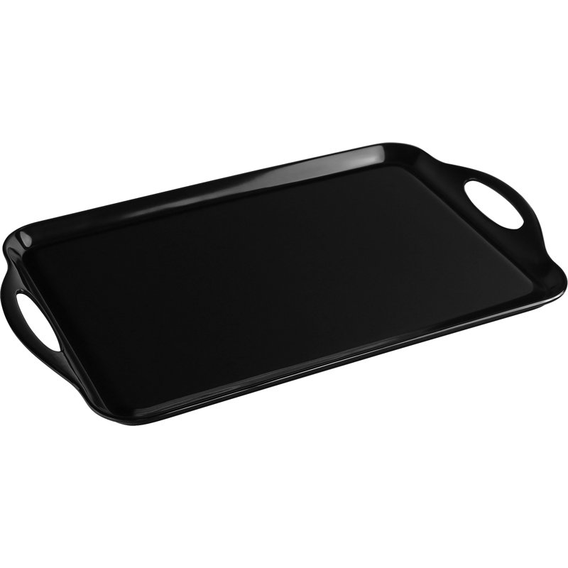 Plateau rectangulaire en plastique mélaminé 18 po Reston Lloyd, Noir, noir, noir, noir
