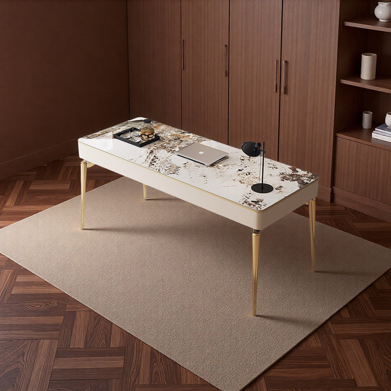 Bureau sécuritaire et réfléchi, Noir / blanc, H 29,92 po x l 47,24 po x P 23,62 po
