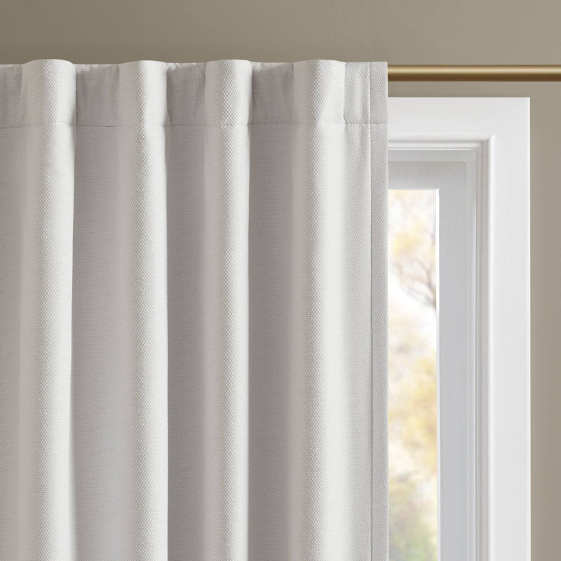 Karien Sound Blocking/Total Blackout Curtain Panel Pair, 52" W x 84" L, White