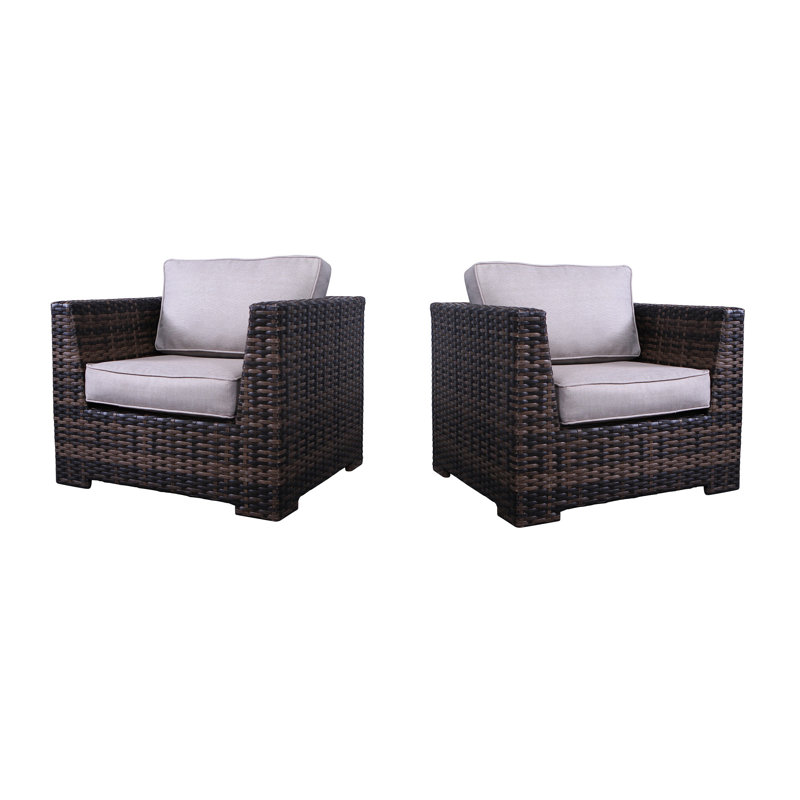 Fauteuil club 2 pièces Letona, Brun