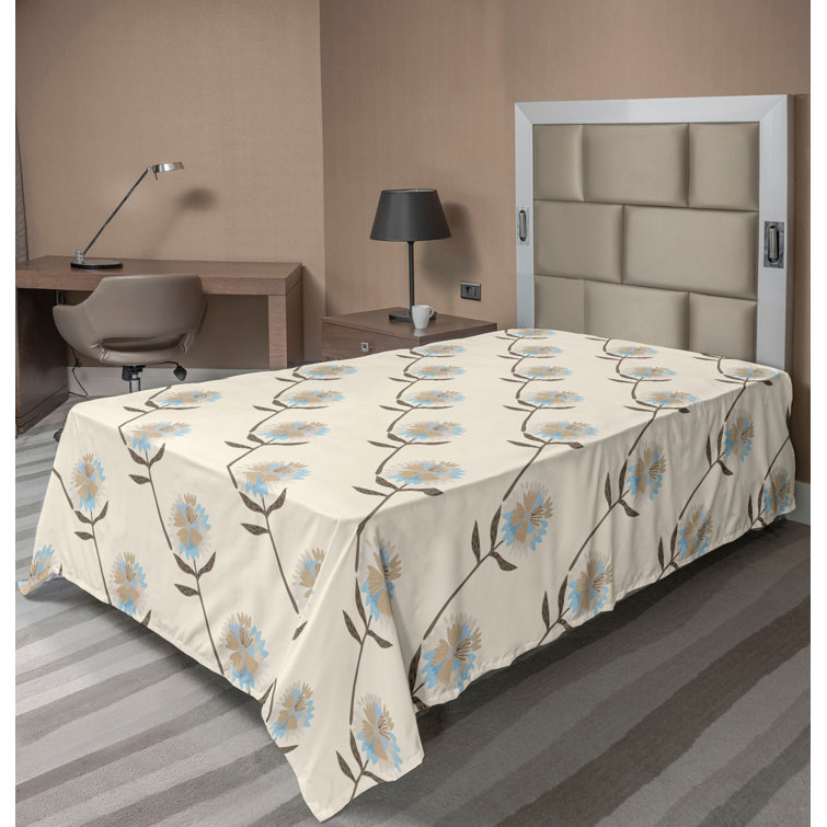 Drap plat à motif floral bohème Ambesonne