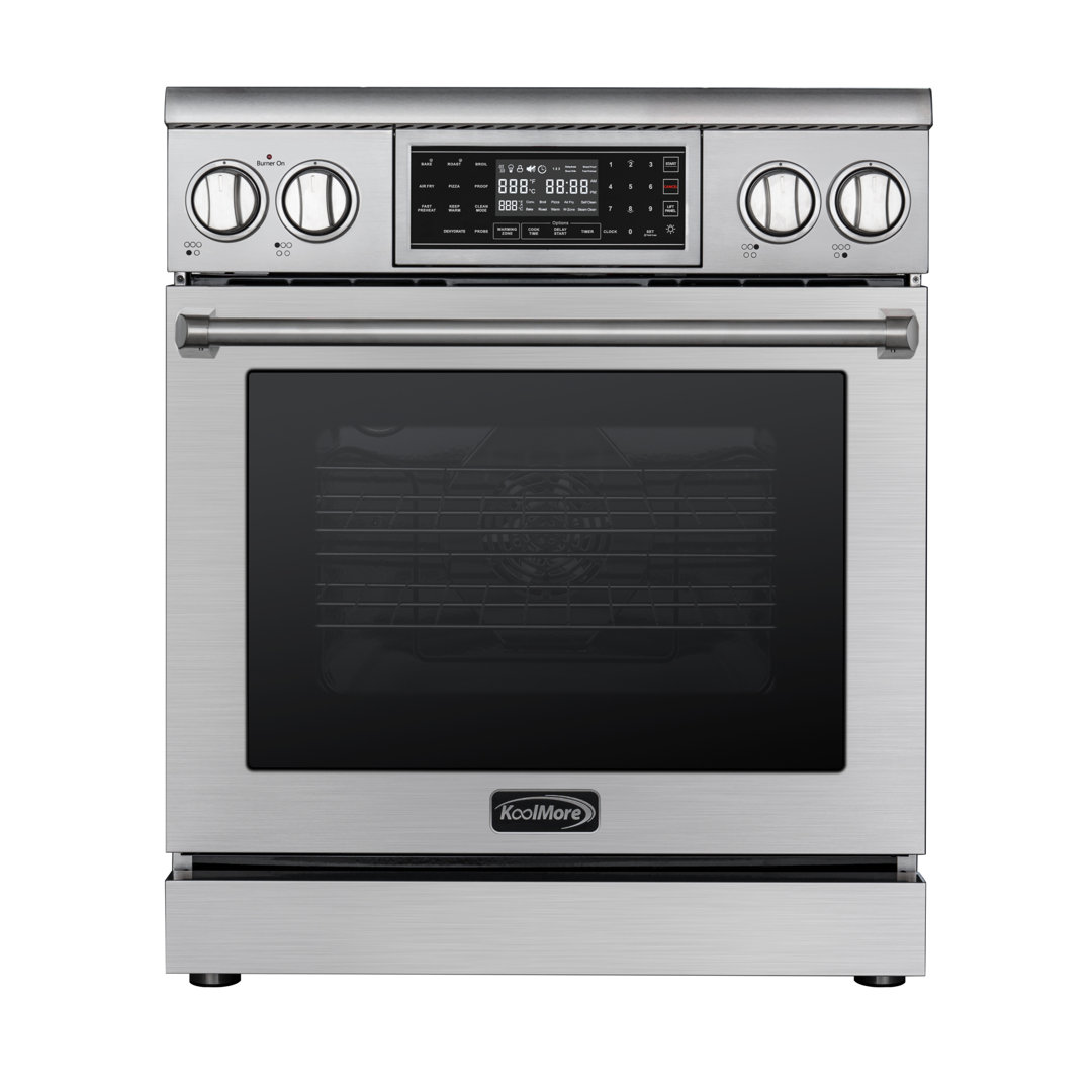 KoolMore 30" 4.5 Cubic Feet Smart Free Standing Range with 4 Burners KoolMore