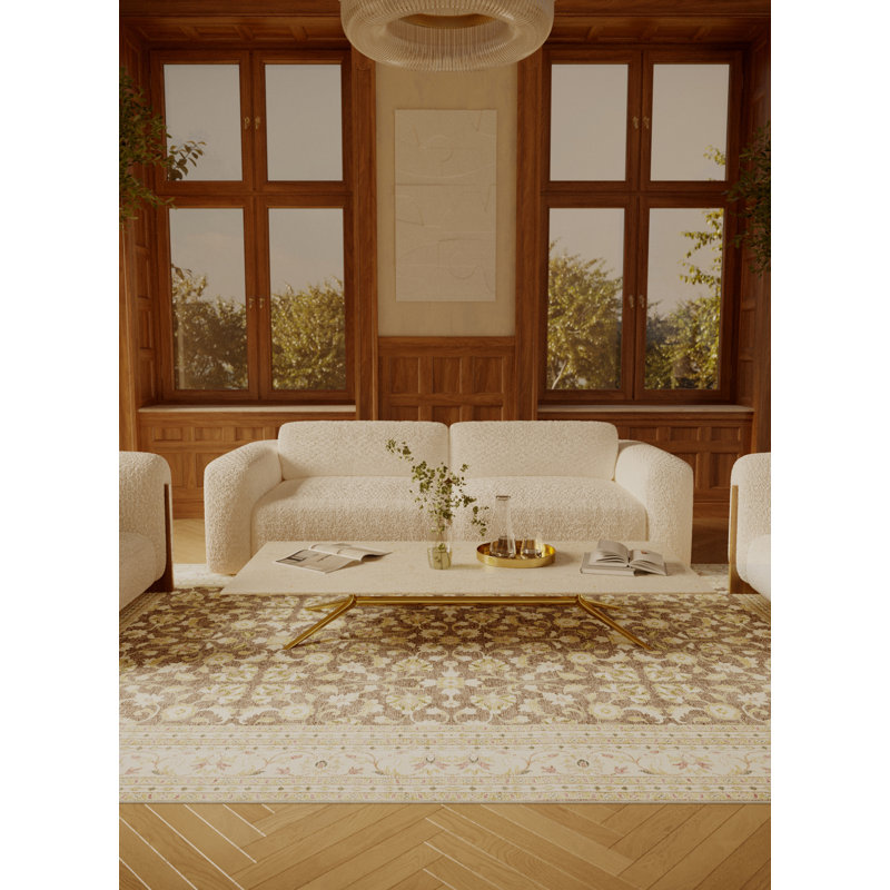 Floresreyes Hand Loomed Washable Oriental Indoor Rug, Rectangle 6' x 9'