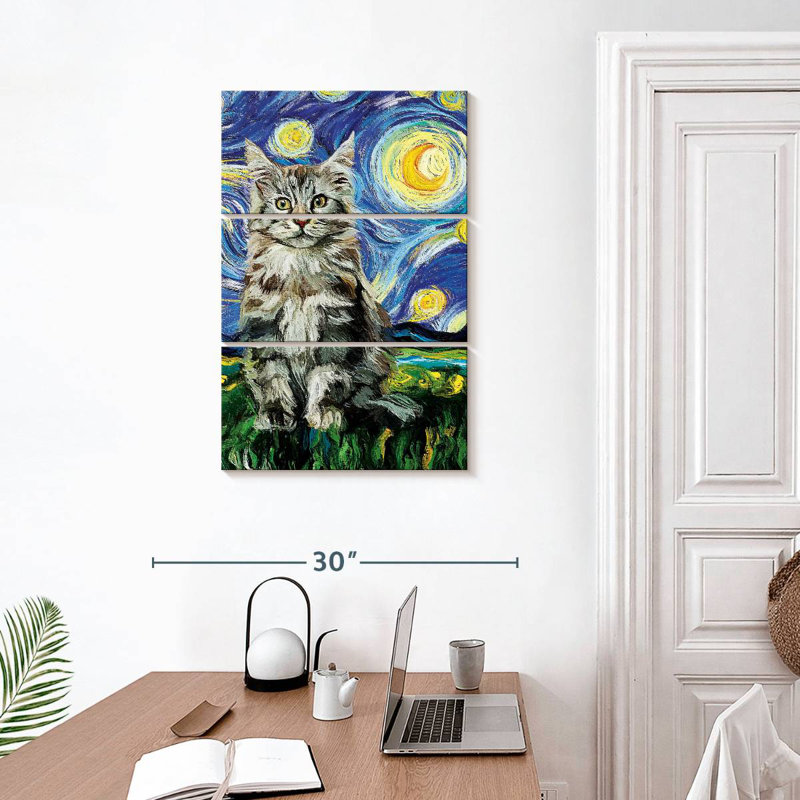 Maine Coon Kitten Starry Night, 32" H x 20" W