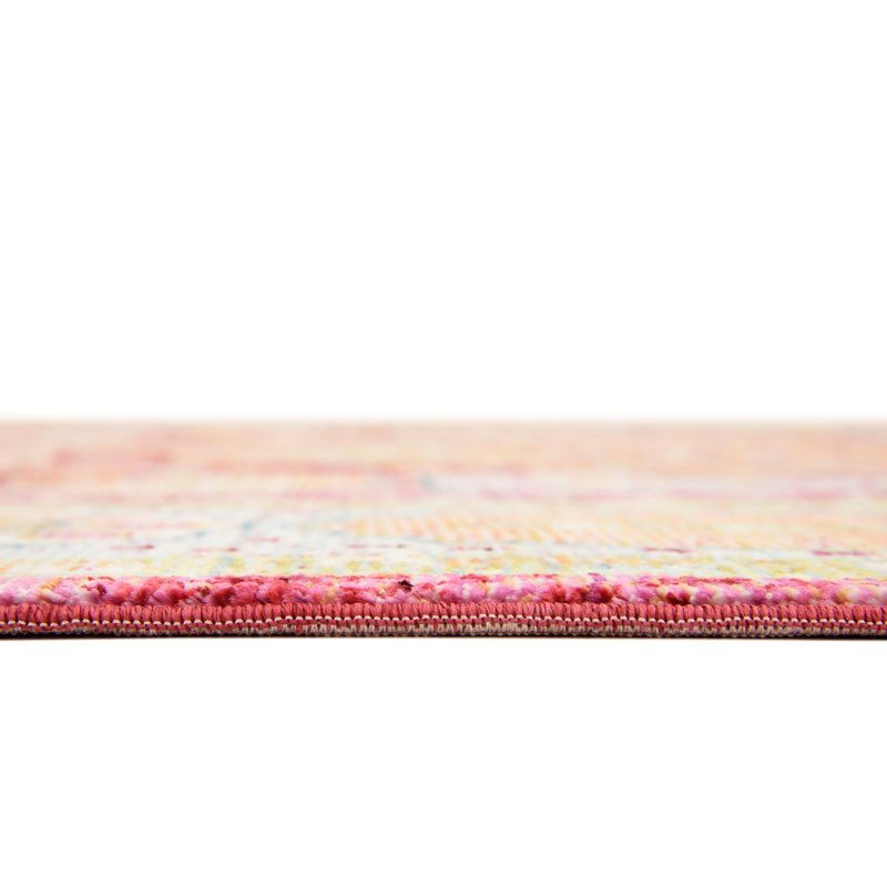 Maggie Oriental Polyester Rug, Round 6'1"