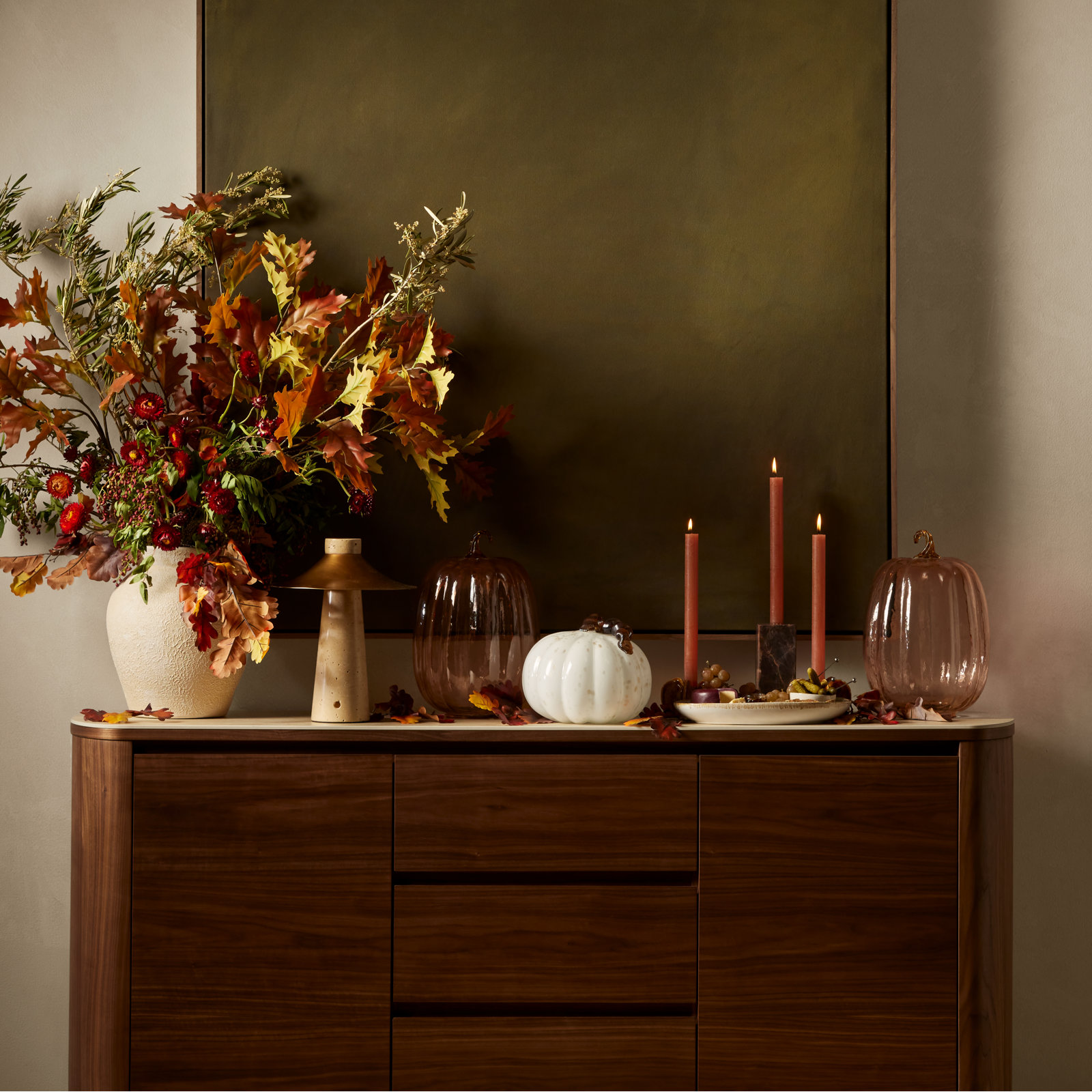 Glass Pumpkin Holiday Accent