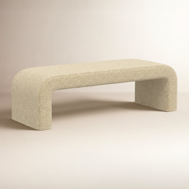 Upholstered Bench, Classic Buff Boucle