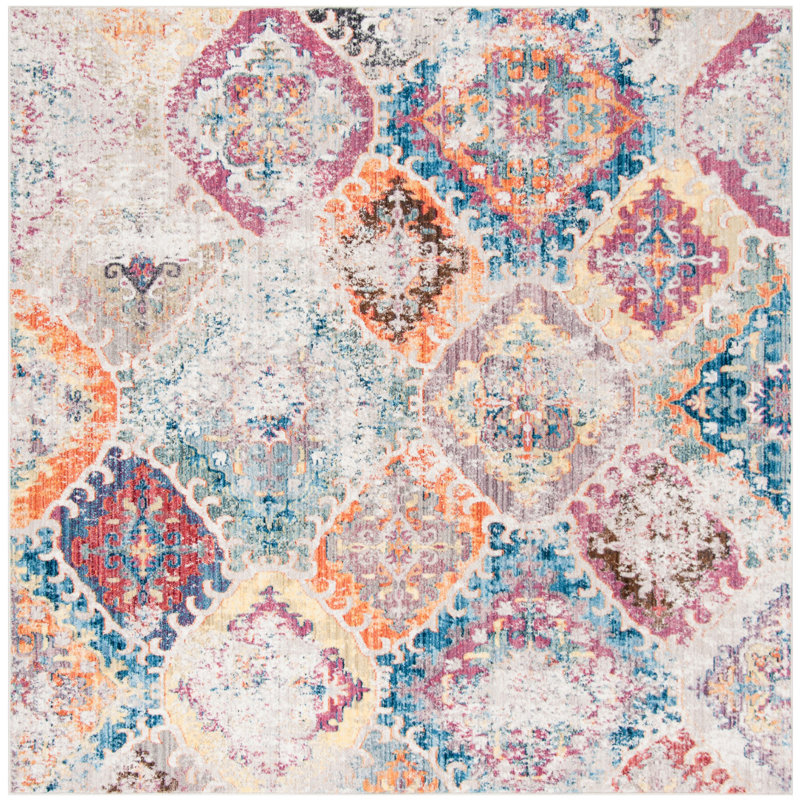 Sanibel Bristol Performance Geometric Rug, Square 7'