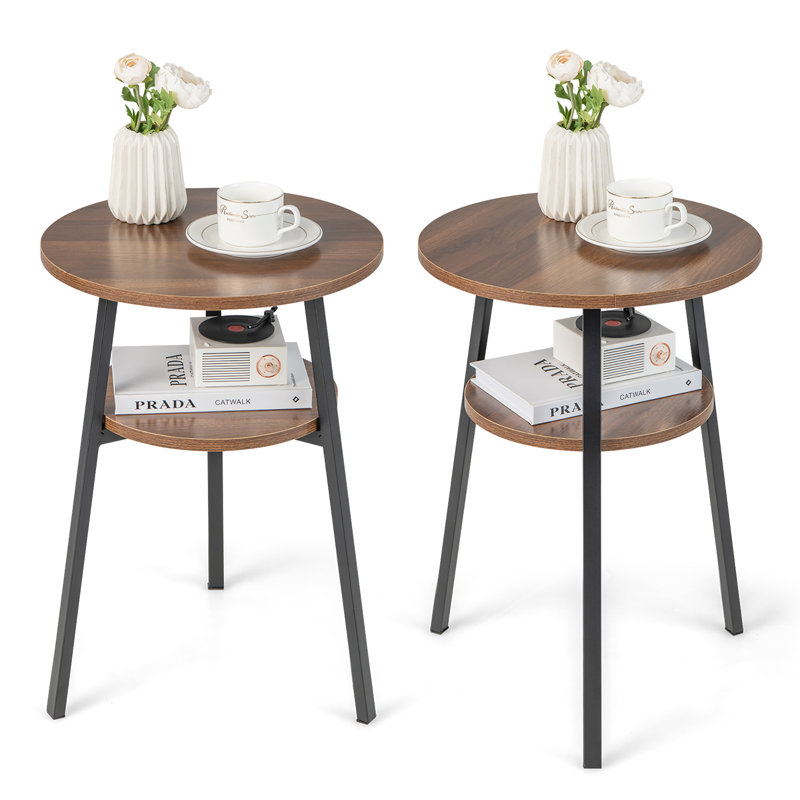 Table de chevet en acier Millsmith, Brun foncé