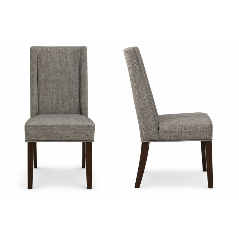 Hagberg 40"H Upholstered Side Chair in Dark Brown/Grey 