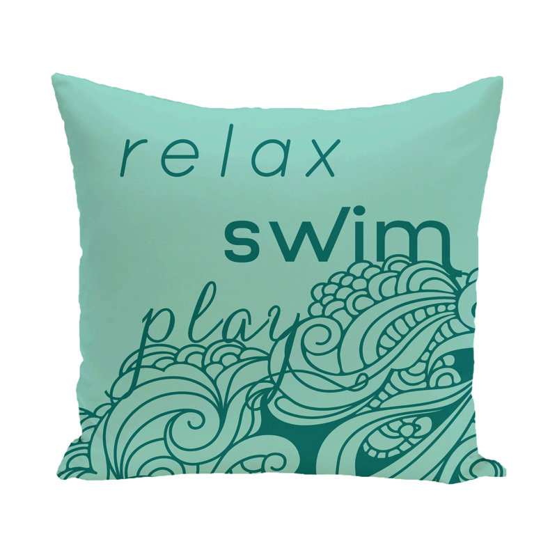 Housse de coussin carrée/insert, H 20 po x l 20 po, Aqua