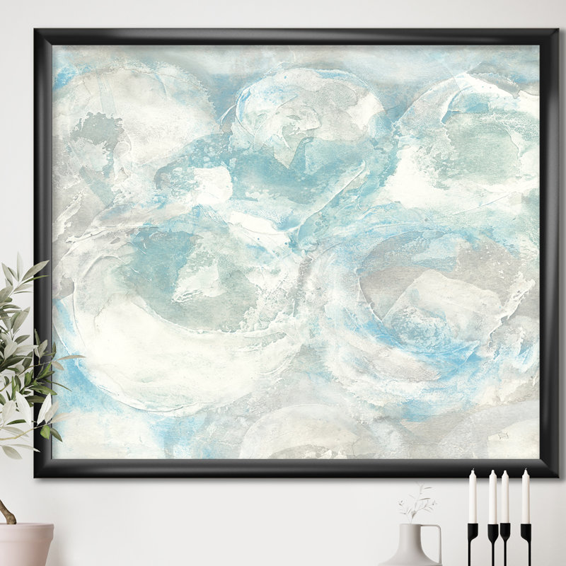 «Pale Blue Shade III», reproduction sur toile encadrée, H 16 po x l 16 po x P 1 po, Cadre noir