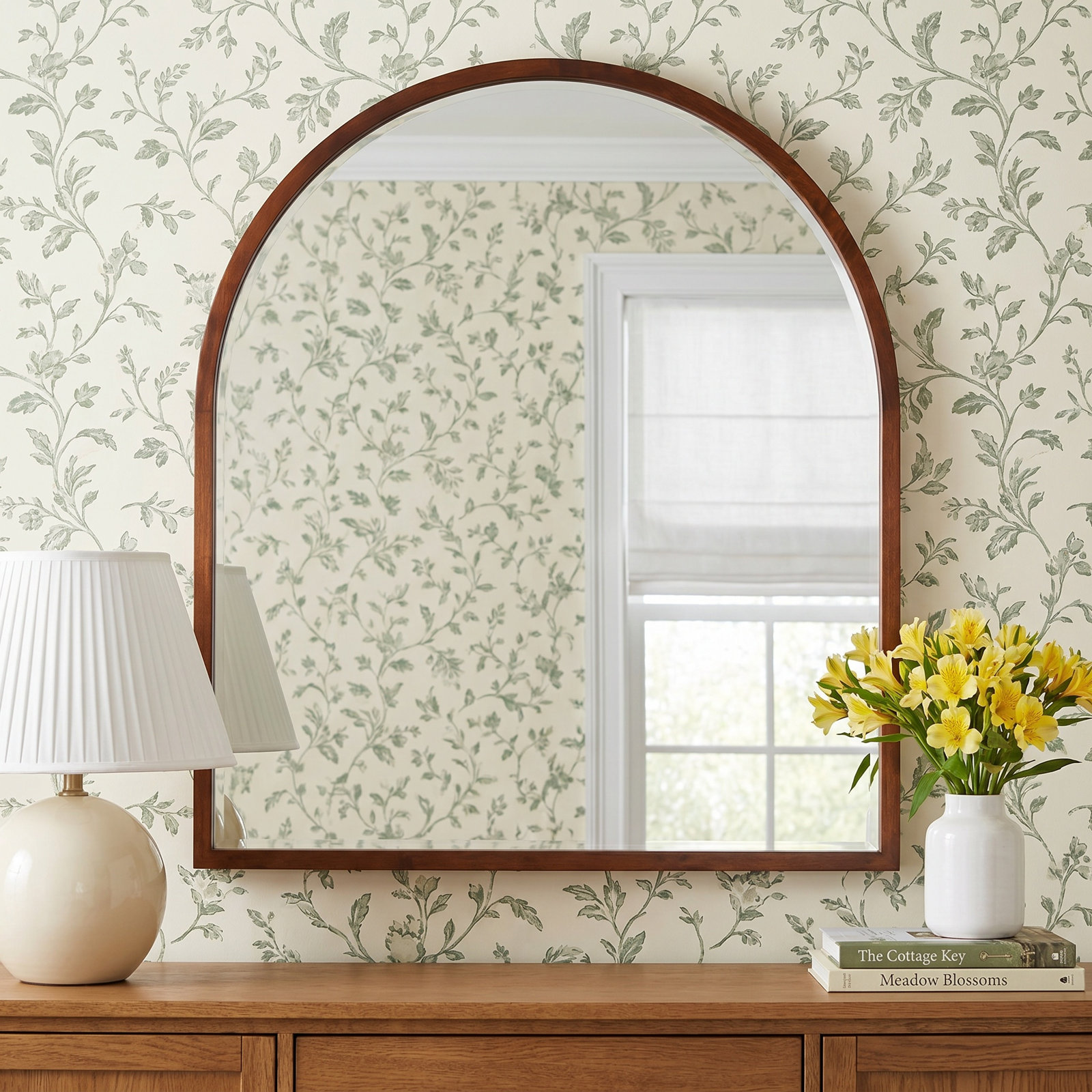 Glover 32" Accent Mirror, Walnut Brown