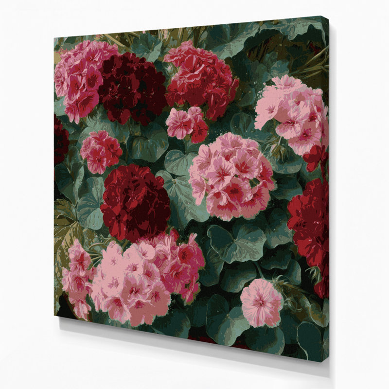 «Botanical Sc Parfum Geraniums», art mural sur toile brune, H 32 po x l 32 po
