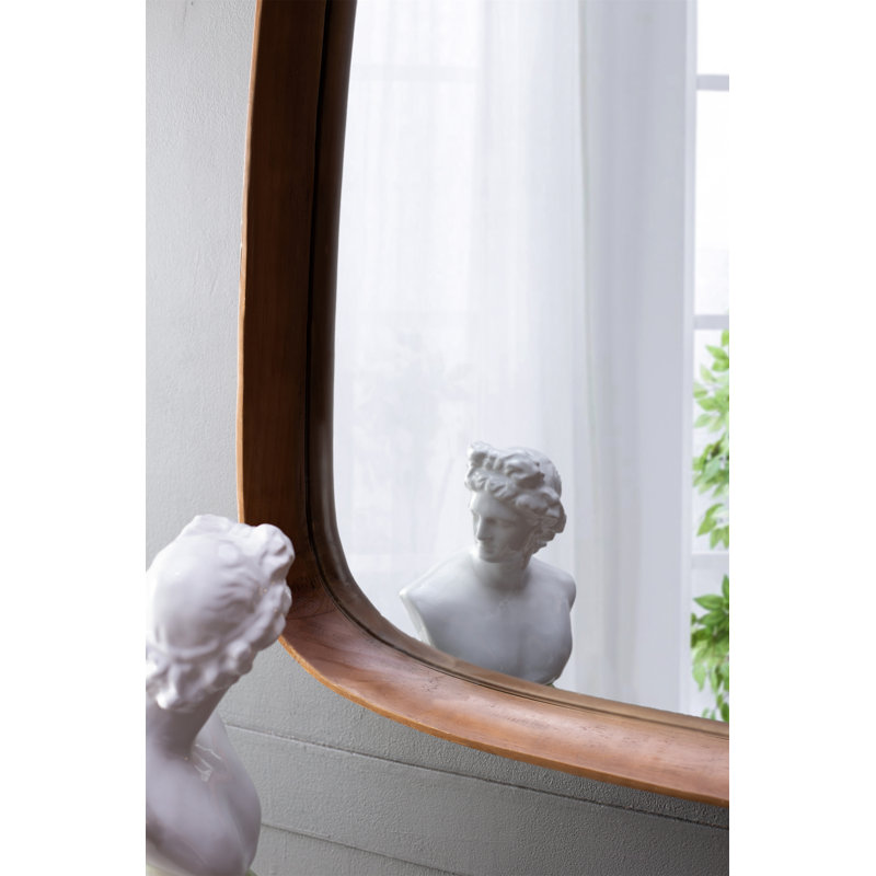 Miroir 27 "x 37" Irrgeular avec cadre en bois