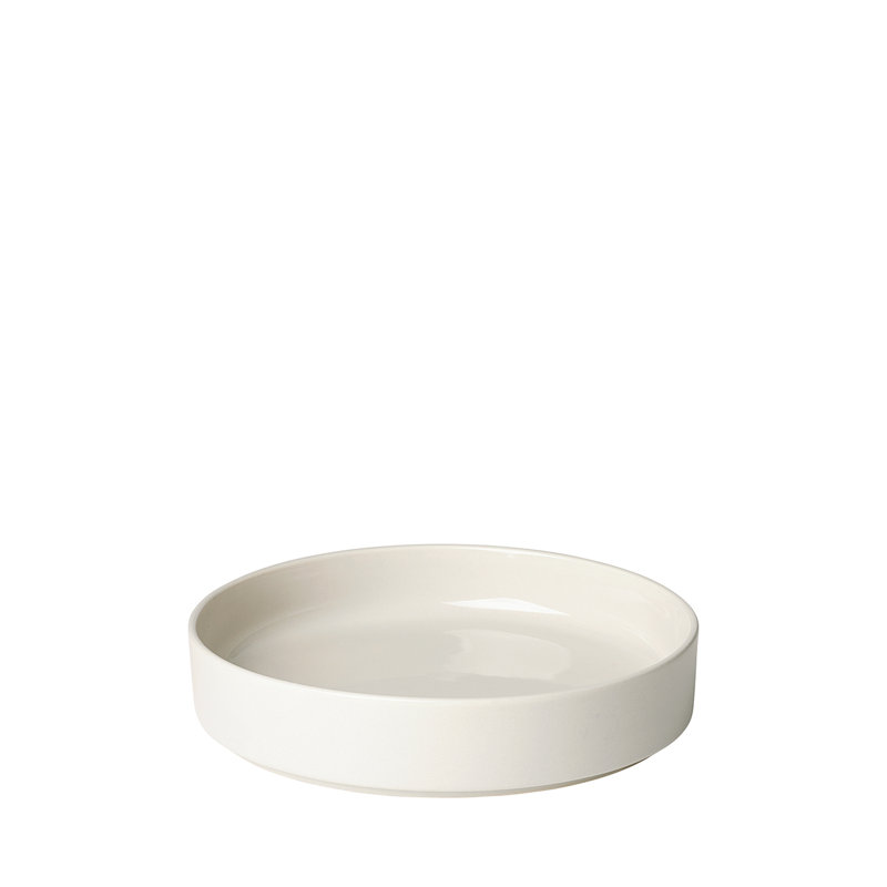 PILAR Stoneware 8" Dessert Plate, Moonbeam/Cream