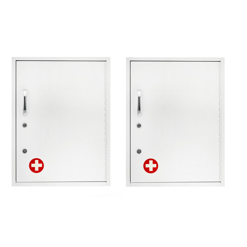 Armoire à pharmacie sans cadre à fixation en surface 16 po x H 21 po avec 3 tablettes fixes, Blanc