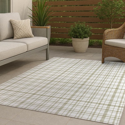 Tapis d'extérieur antidérapant à carreaux Liz