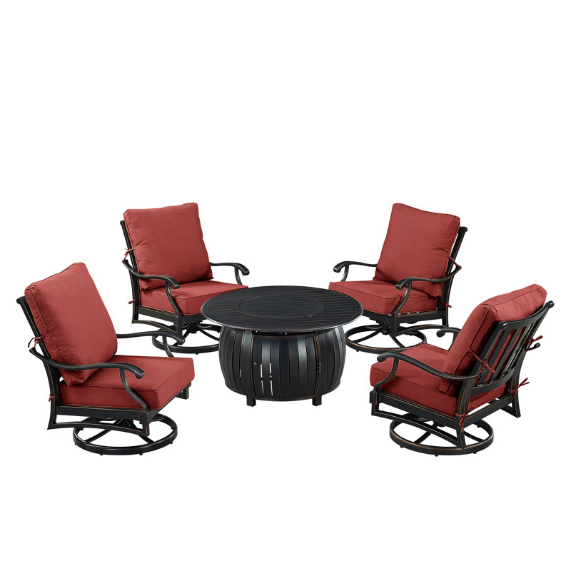Malillani Outdoor 6 - Piece Conversation Set, Red