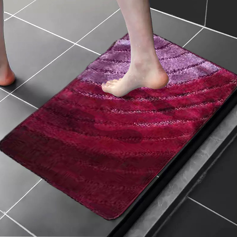 Crestside Non-Slip Bath Rug, Galaxy Burgundy