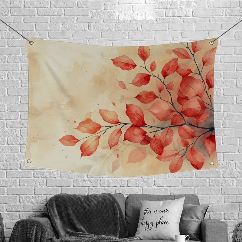 Tapisserie murale feuilles - Nature Wall Decor_13101, H 68 po x l 80 po