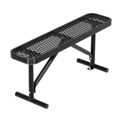 Outdoor Thermoplastic-Coated Park Bench, Heavy Duty Metal Garden Bench, Commercial Bench, Weatherproof