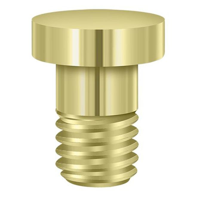 Extended Button Center Hinge Tip, Bright Brass
