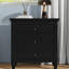 Table de chevet 3 - Poignée en fer pour une chambre de rangement élégante au toucher noir, bois de pin massif, rail en métal lisse, salon de table console entièrement assemblé et stable-1130018360