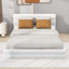 Grand lit plateforme tapissier en bois avec tête de lit-1512485069