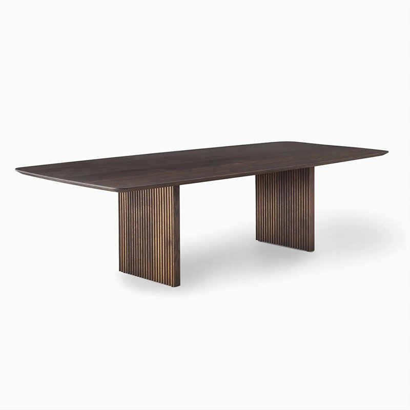 Table de salle à manger rectangulaire en bois massif brun, H 29,53 po x L 70,87 po x l 31,5 po