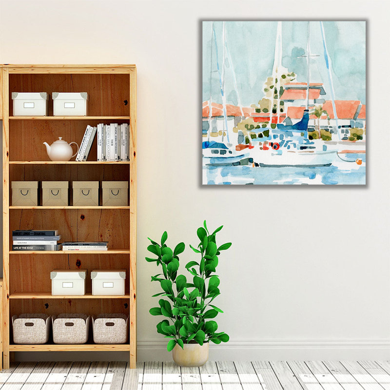 «Beach Town Summer I», reproduction d'art sur toile, H 12 po x l 12 po