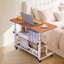 Bureau debout mobile à hauteur réglable avec roulettes - Bureau d'ordinateur portable à roulettes - Tablettes de rangement - Bureau personnel et petits espaces - Couleur noyer, 60 x 40 cm-1161624016-1161624019