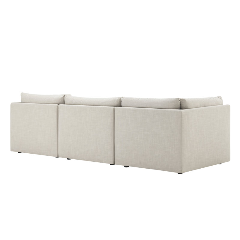 Canapé modulaire rembourré 4 pièces Annabella, Tissage performant en lin Effie