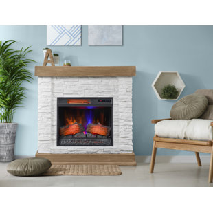 duraflame Wall Mantel Electric Fireplace, Rustic White