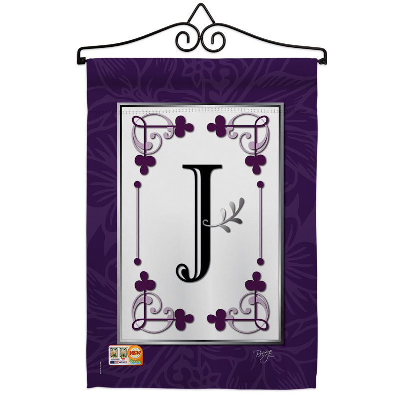 Classique classique 2 faces polyester 19 x 13 po ensemble de drapeaux, J