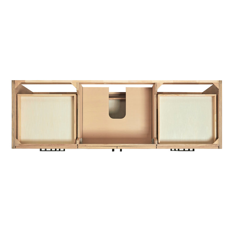 ARIEL Kelly 49 Single Sink Bathroom Vanity with Italian Carrara Marble Top, Oval, Oak, 67"
