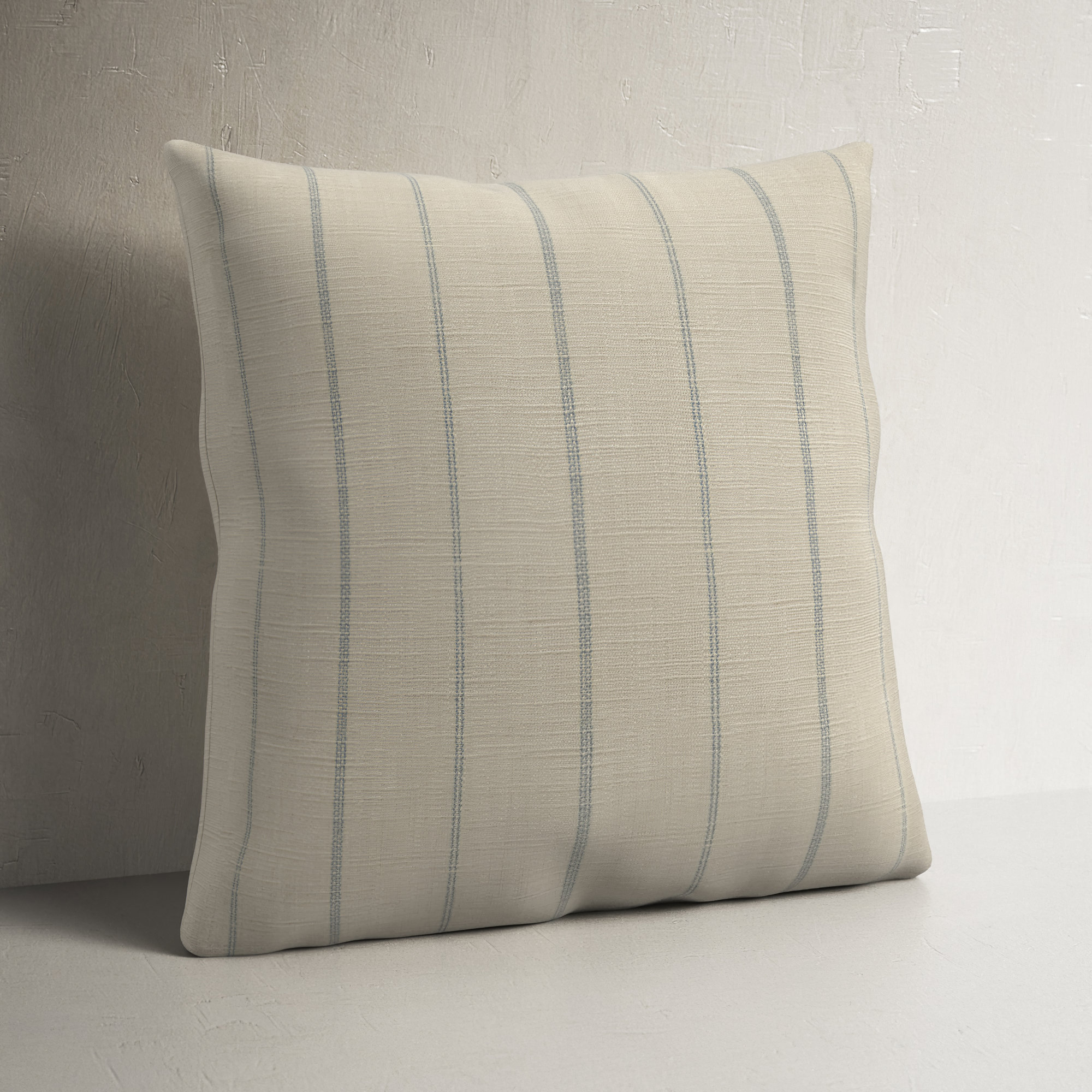 Clara Striped Cotton Pillow Cover, 22" x 22", Pillow Cover Only - No Insert, Beige