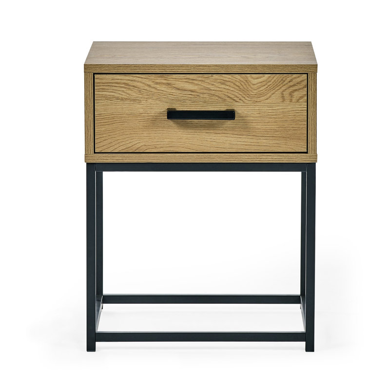 Light Oak Effect 1 Drawer Bedside Table