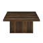 2 pièces, table basse et table de bout carrée en pin foncé, silhouettes modernes et épurées, structure audacieuse, bois d'ingénierie pour salon principal, placage, espaces, conceptions ouvertes