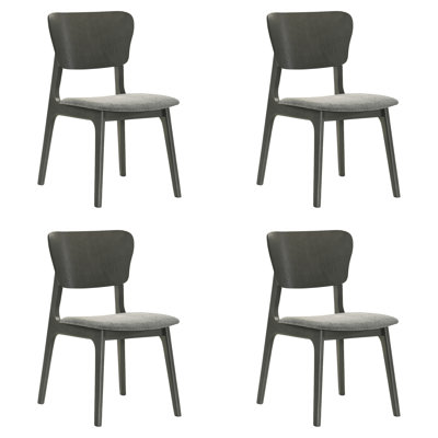 Jennelle Open Back Dining Chairs in Rubberwood and Fabric