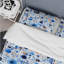 Blue And White Matrix Grid II - Ensemble de housse de couette géométrique-1653294386