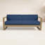 Coastal Teak Patio Sofa with Sunbrella Cushions-393586456