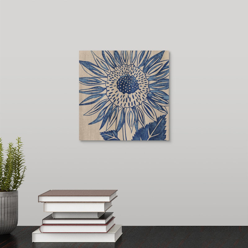 Indigo tournesol - imprimé, H 8 po x l 8 po x P 1,5 po, Toile