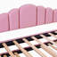 Lit de jour simple tapissier avec couchette, canapé-lit en velours avec ports USB, aucun sommier nécessaire, rose (ancien SKU HL000067AAH)