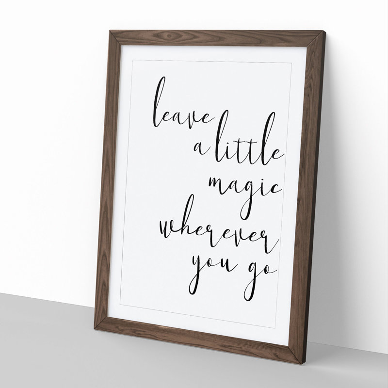 A Little Magic - Picture Frame Typography, 90cm H x 65cm W x 2cm D, Walnut