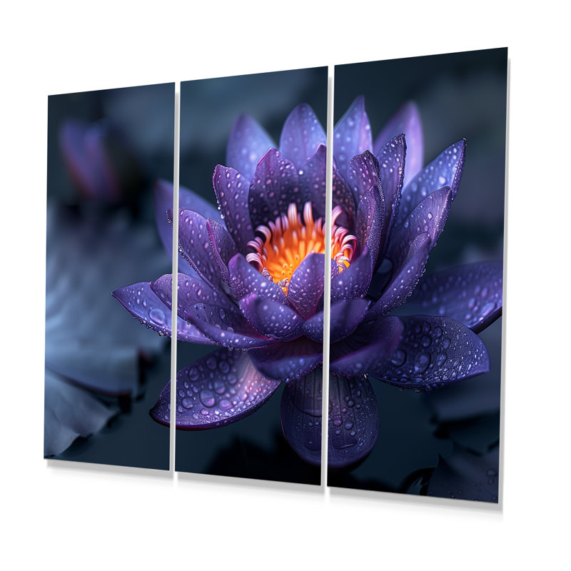 Mauve, gris, lotus mystique, Bloom II, H 40 po x l 60 po x P 1 po