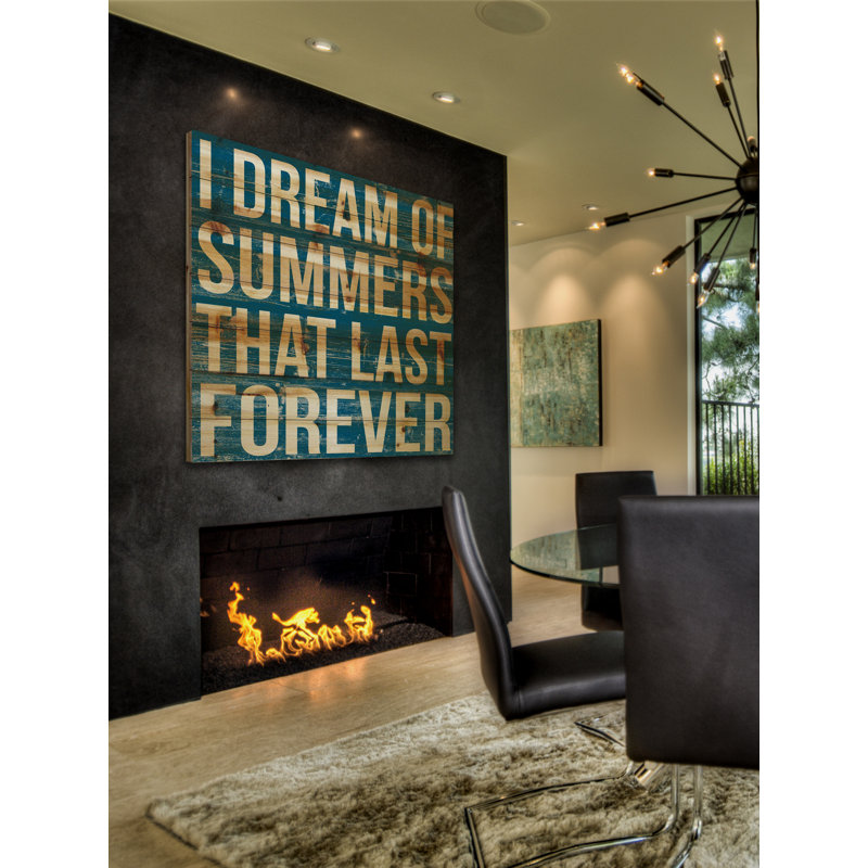 «I Dream of Summers», reproduction sur bois de pin naturel, H 32 po x l 32 po x P 1,5 po